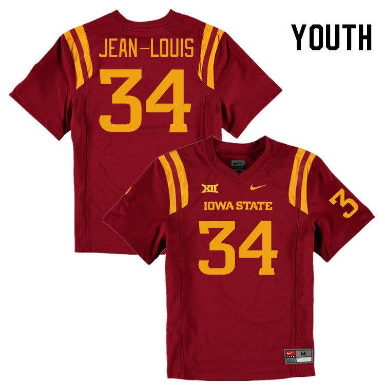 Youth #34 Iowa State Cyclones College Football Jerseys Stitched Sale-Cardinal